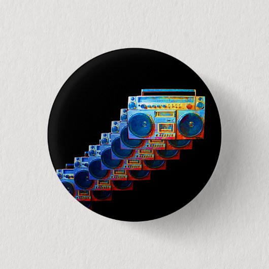 Retro Boomboxes Button (Voorkant)