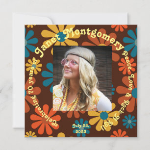 Retro Boomer Flower Power Foto Verjaardag