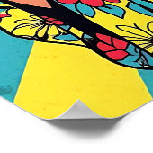 Retro Boomer Hippie Lady giving Peace Sign Poster (Hoek)