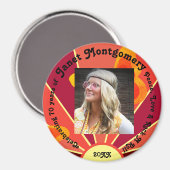 Retro Boomer Hippy Sunrise Foto Verjaardag Magneet (Voorkant / Achterkant)