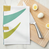 Retro Boomerang Aqua Oranje Green Mid Century Theedoek (Quarter Fold)