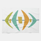 Retro Boomerang Aqua Oranje Green Mid Century Theedoek (Horizontaal)