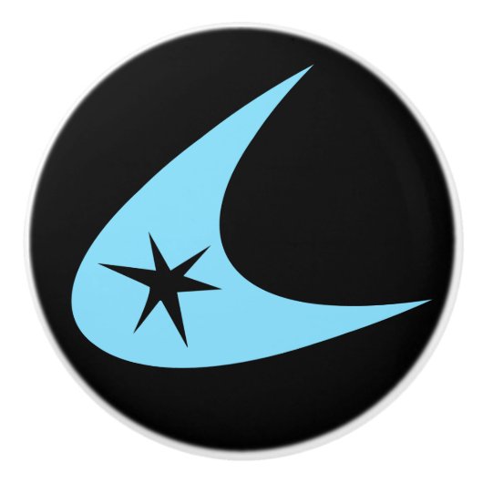 Retro Boomerang Keramische Knop (Voorkant)