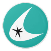 Retro Boomerang Keramische Knop (Voorkant)