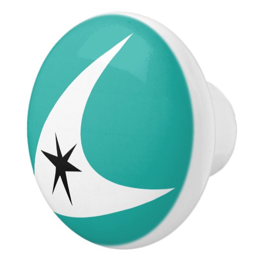 Retro Boomerang Keramische Knop (Rechts)