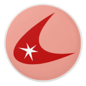 Retro Boomerang Keramische Knop (Voorkant)