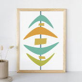 Retro Boomerang Mid Century Modern Style Poster