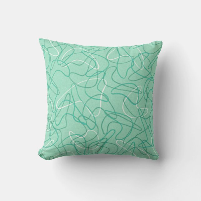Retro Boomerang Pillow - Jade Green Kussen (Voorkant)