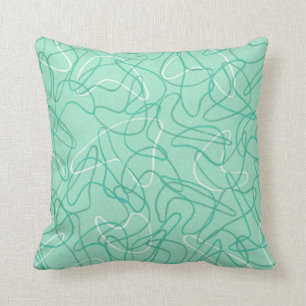 Retro Boomerang Pillow - Jade Green Kussen