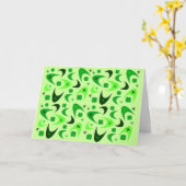 Retro Boomerang & Shamrocks Kaart (Gele Bloem)