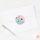 Retro Boomerang Stars Ronde Sticker (Envelop)