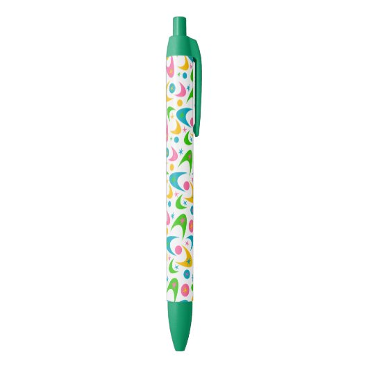 Retro Boomerangs Blauwe Inkt Pen (Achterkant (Verticaal))