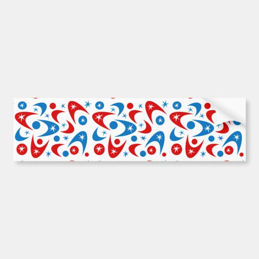 Retro Boomerangs Bumpersticker (Voorkant)