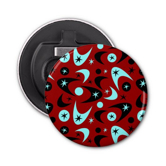 Retro Boomerangs Button Flesopener (Voorkant)