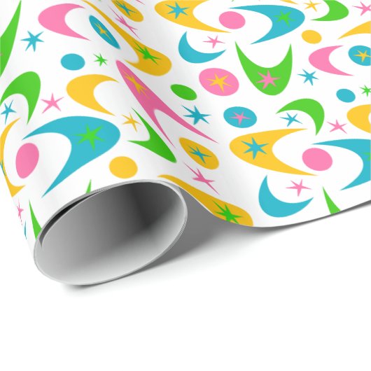 Retro Boomerangs Cadeaupapier (Rol Hoek)