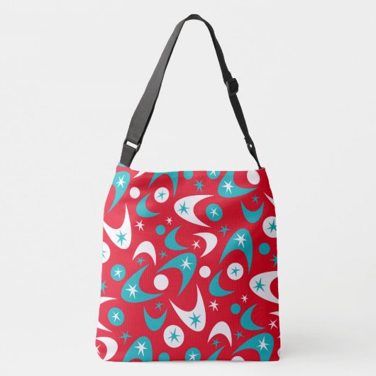 Retro Boomerangs Crossbody Tas (Achterkant)
