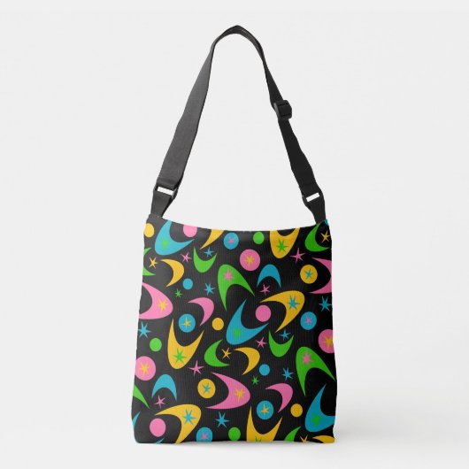 Retro Boomerangs Crossbody Tas (Voorkant)