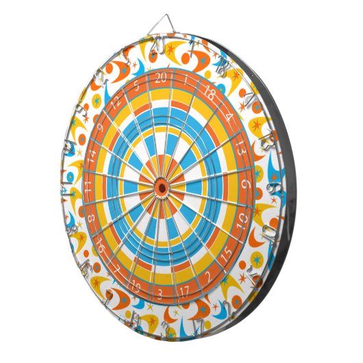 Retro Boomerangs Dartbord (Voorkant Rechts)