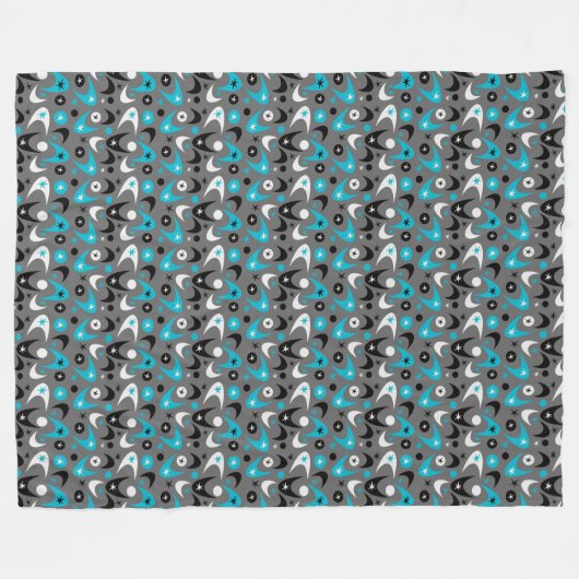 Retro Boomerangs Fleece Deken (Voorkant (Horizontaal))