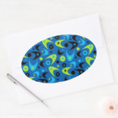 Retro Boomerangs Ovale Sticker (Envelop)
