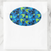 Retro Boomerangs Ovale Sticker (Tas)