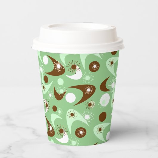 Retro Boomerangs papierbekertjes Papieren Bekers (Voorkant)