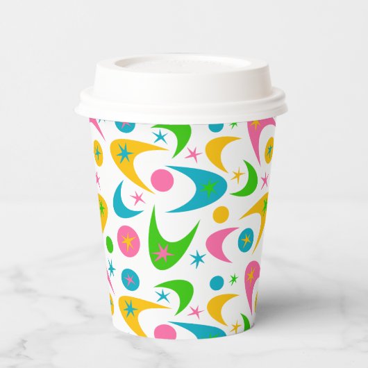 Retro Boomerangs papierbekertjes Papieren Bekers (Links)