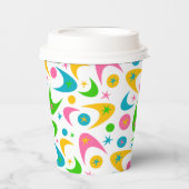 Retro Boomerangs papierbekertjes Papieren Bekers (Voorkant)