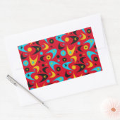 Retro Boomerangs Rechthoekige Sticker (Envelop)