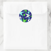 Retro Boomerangs Ronde Sticker (Tas)
