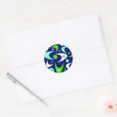 Retro Boomerangs Ronde Sticker (Envelop)