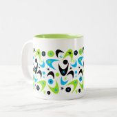 Retro Boomerangs Tweekleurige Koffiemok (Voorkant links)