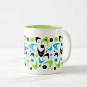 Retro Boomerangs Tweekleurige Koffiemok (Voorkant rechts)