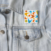Retro Boomerangs Vierkante Button 5,1 Cm (In situ)