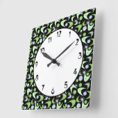 Retro Boomerangs Vierkante Klok (Hoek)