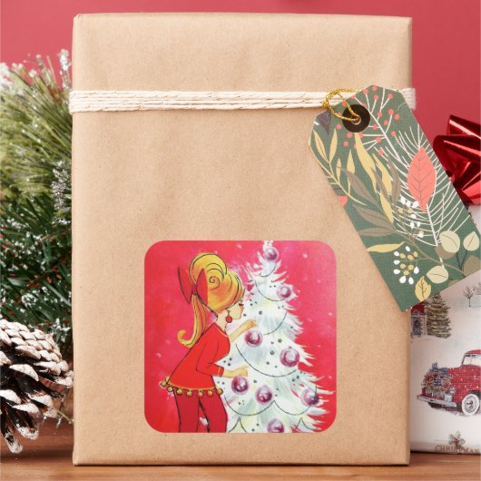  retro-boomversiering sticker (Feestdagen)