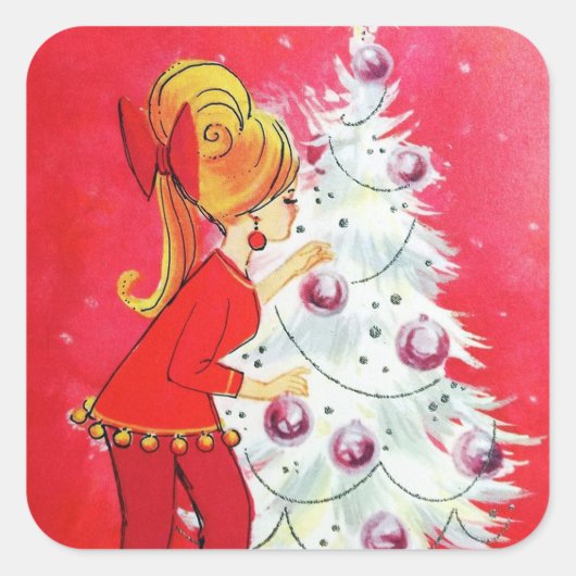 retro-boomversiering sticker (Voorkant)