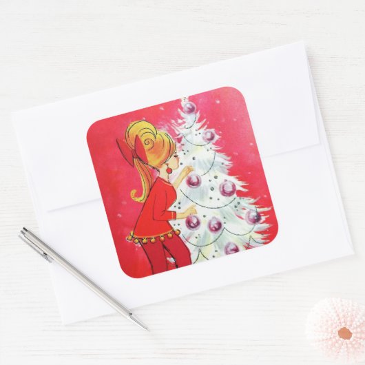  retro-boomversiering sticker (Envelop)