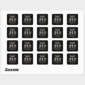 Retro Boos & Booze Enge Halloween Vierkante Sticker (Vel)