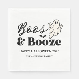 Retro Boos & Booze Spooktacular Halloween Servet