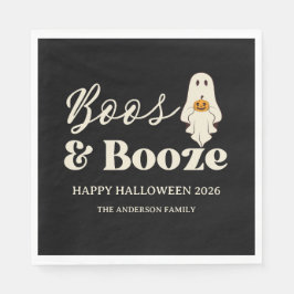 Retro Boos & Booze Spooky Halloween Servet