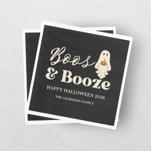 Retro Boos & Booze Spooky Halloween Servet