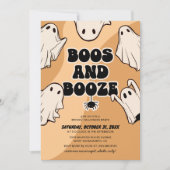 Retro Boos en drank Halloween-feest Kaart (Voorkant)