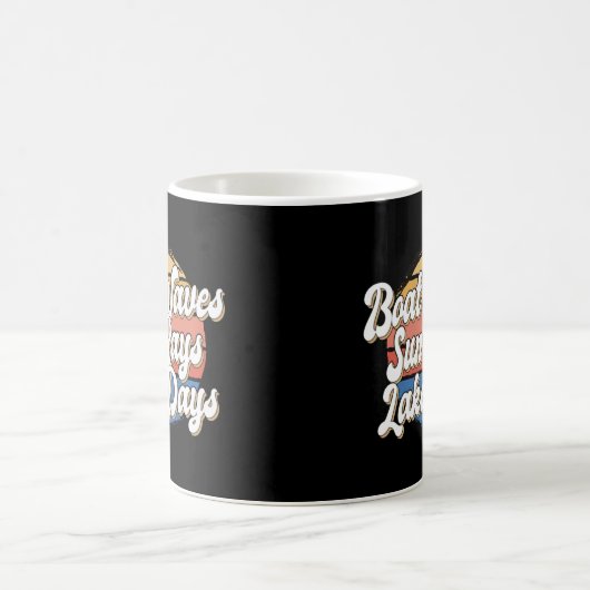 Retro Boot Waves Zonnestralen Meer Dagen Zeilboot  Koffiemok (Center)