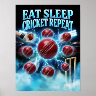 Retro Bootleg Cricket Grafisch Poster