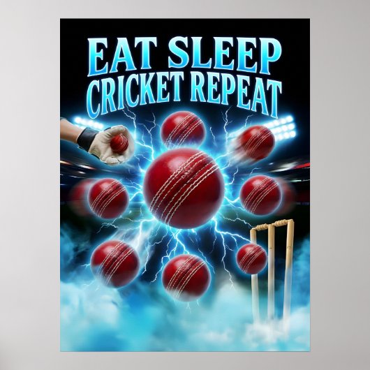 Retro Bootleg Cricket Grafisch Poster (Voorkant)