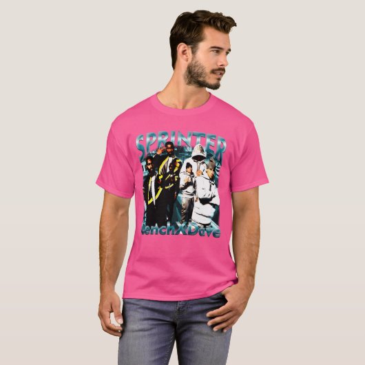 Retro Bootleg Design Central Cee X Santan Dave Kin T-shirt (Voorkant volledig)