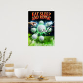 Retro bootleg golf grafisch poster (Keuken)
