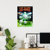 Retro bootleg golf grafisch poster (Thuiskantoor)