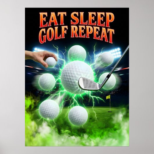 Retro bootleg golf grafisch poster (Voorkant)